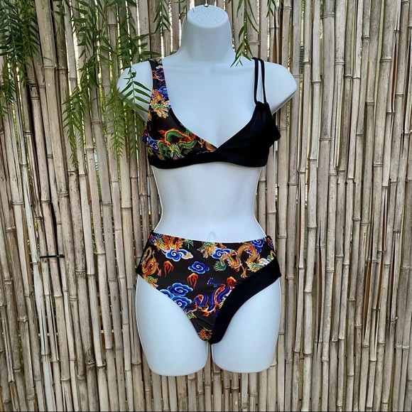 Shein Chinese Dragon Print Bikini Swimsuit sz S - Picture 8 of 9